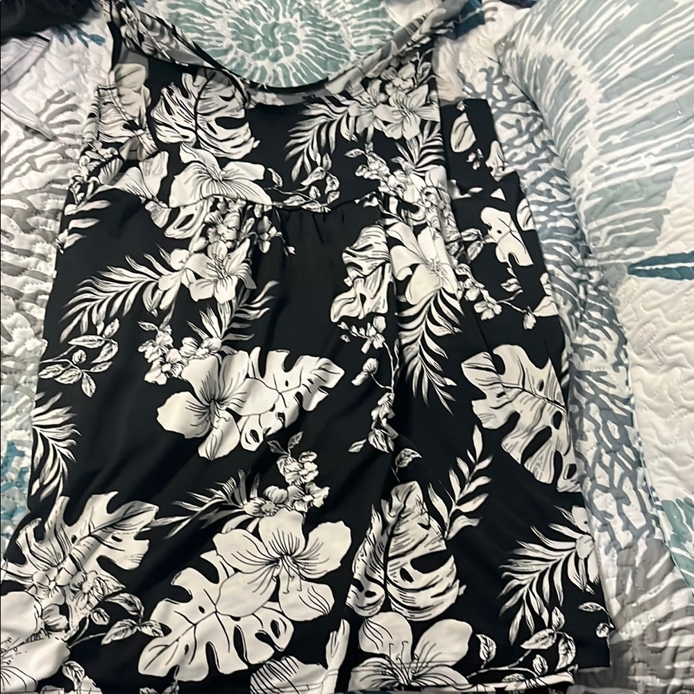 Floral Black and White coverup